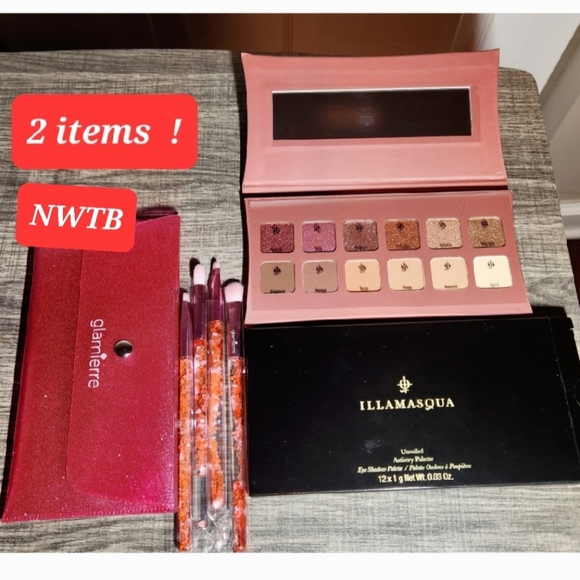 Other - NEW EYESHADOW PALLETE. ILLAMASQUA  NEW GLAMIERRE SET OF BRUSHES WITH POUCH.